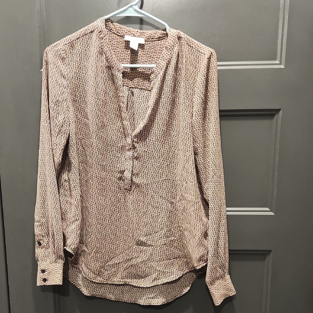 Patterned Long Sleeve Blouse